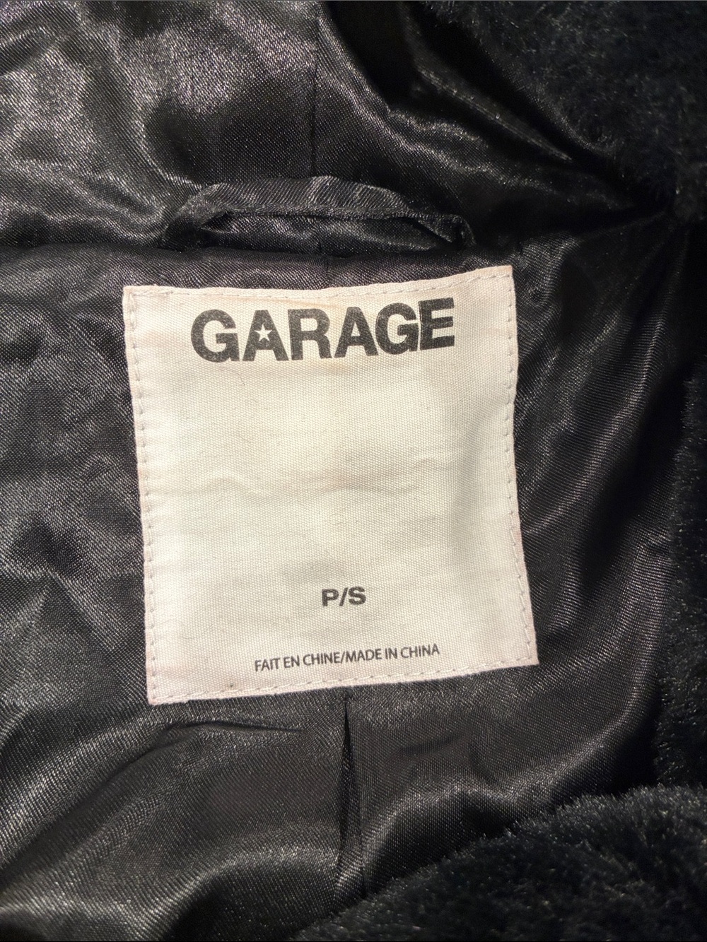Garage Black Faux Fur Hooded Puffer Jacket Excellent Condition - Picture 3 of 3
